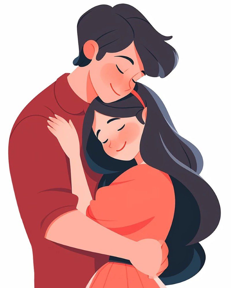 romantic cartoon couple pic 1