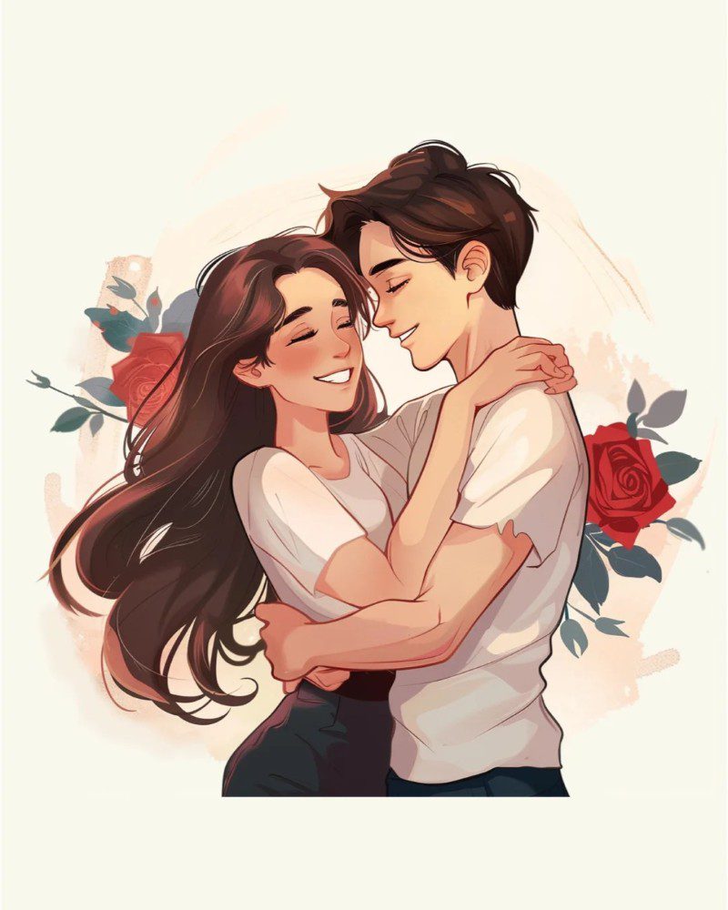romantic cartoon couple pic 2