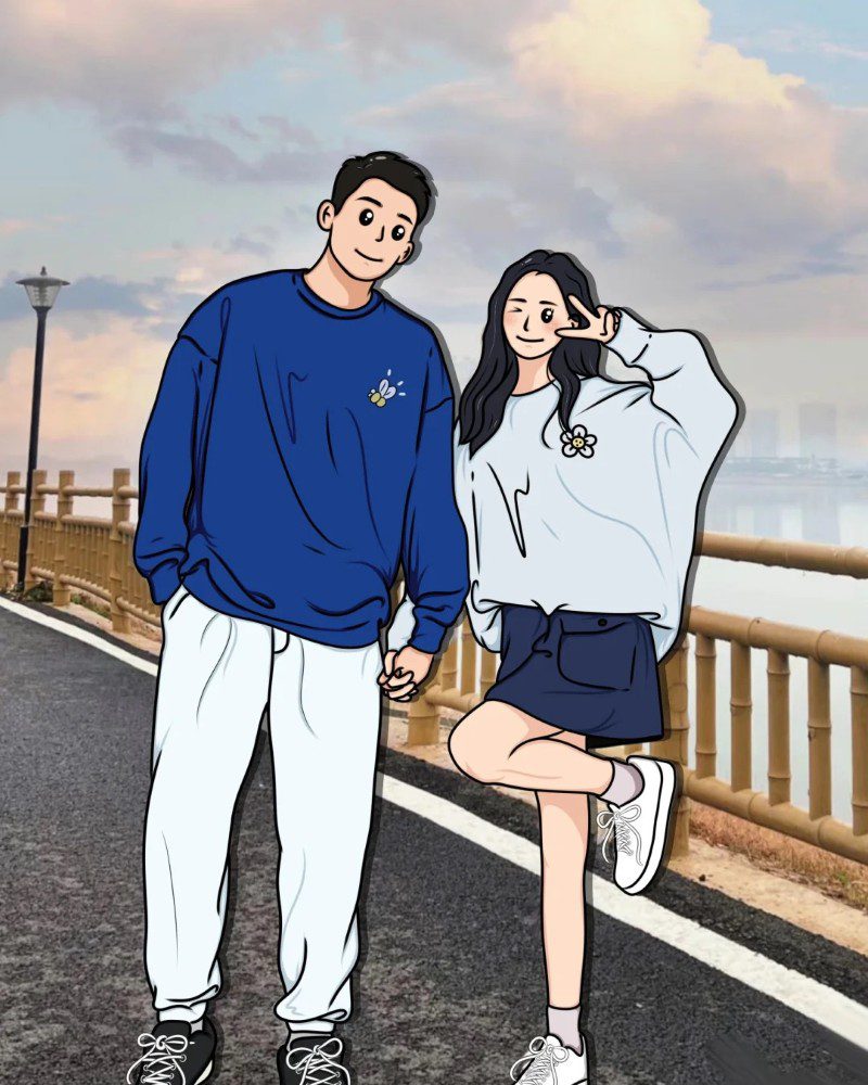 romantic cartoon couple pic 28