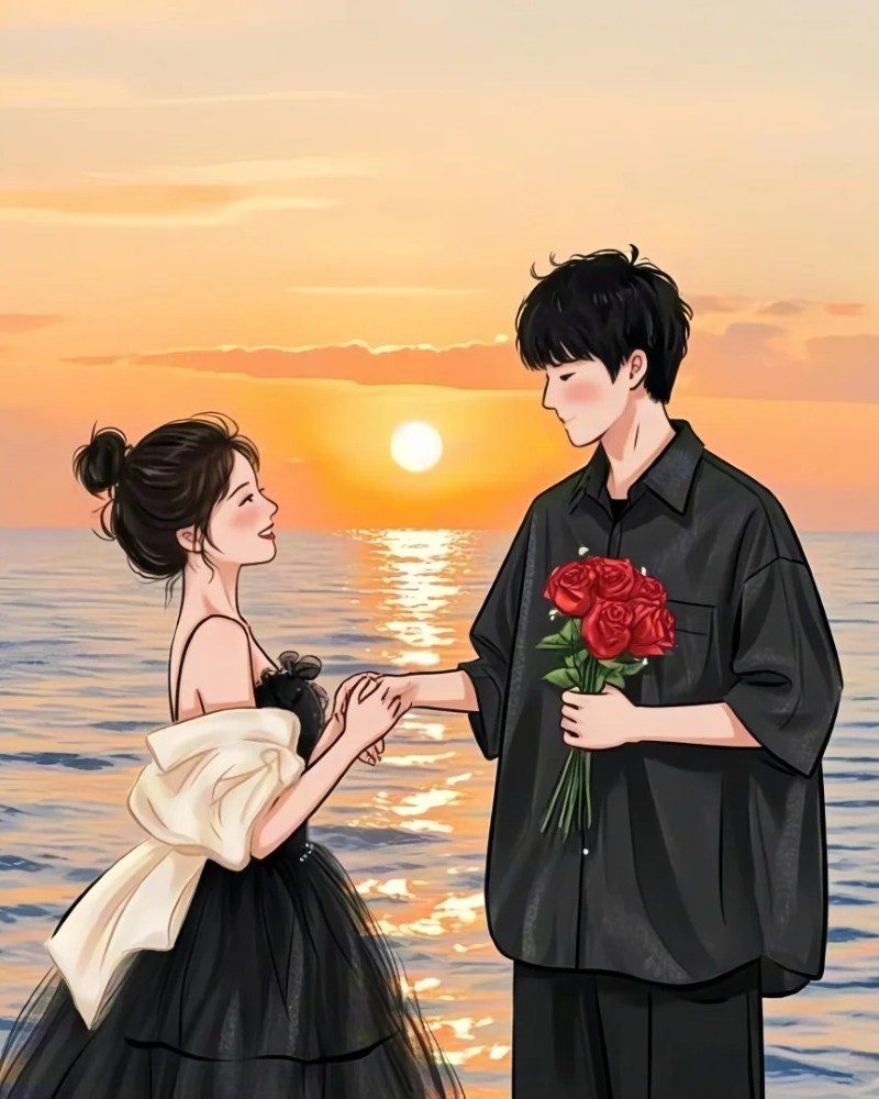 romantic cartoon couple pic 5