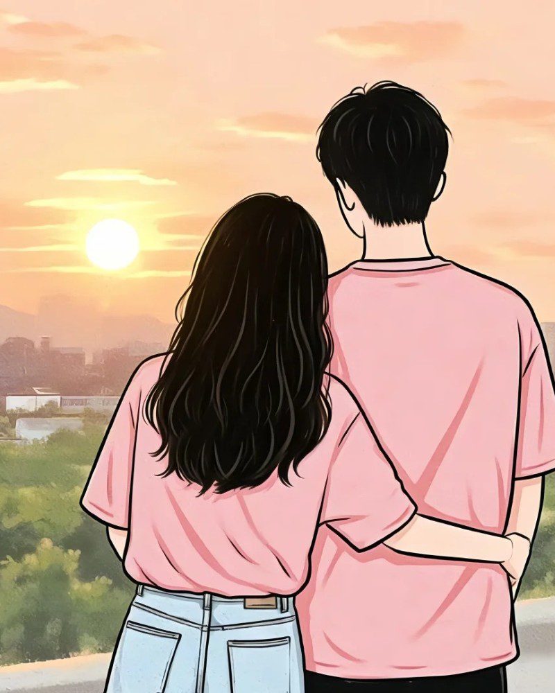 romantic couple pic cartoon